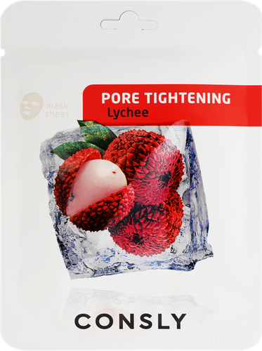 

Маска для лица тканевая сужающая поры Consly с экстрактом личи 20 мл