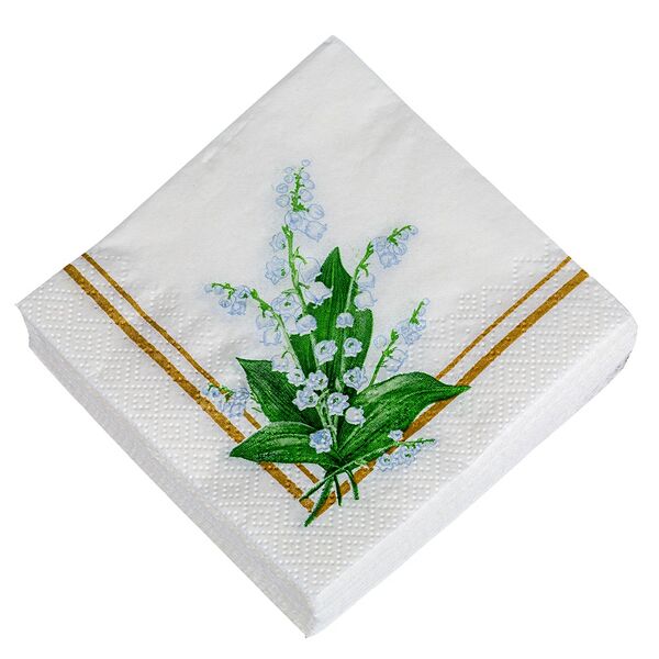 Салфетки бумажные Art Bouquet Ландыши, 2-сл, 20 см, 30 шт