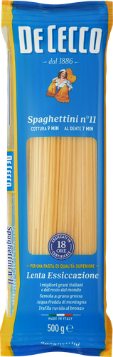 

Макаронные изделия De Cecco № 11 из твердых сортов пшеницы Спагеттини 500 г