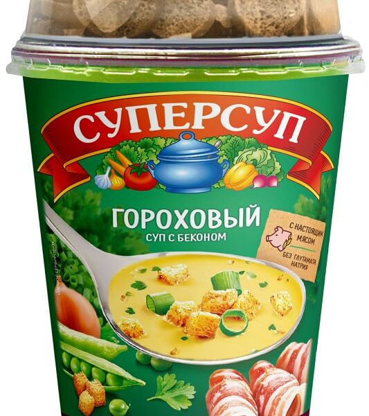 Суп Суперсуп Гороховый с беконом + гренки 45г