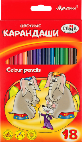 

Карандаши Гамма Мультики 18 цветов трехгранные заточенные Арт. 278513 дизайн упаковки в ассортименте