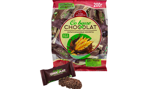 Конфеты Co barre de Chocolate мультизлаковые с темной глазурью 200 г