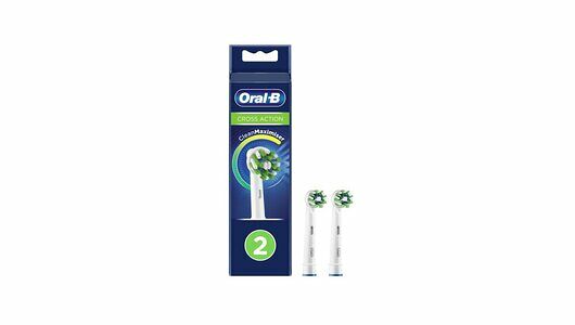 Насадка для зубных щеток Oral-B Cross Action CleanMaximiser White, 2 шт., для тщательного удаления налета