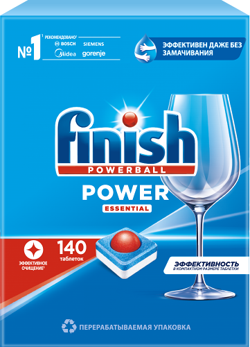 Таблетки для посудомоечных машин Finish Power Essential 140 шт 2240 г