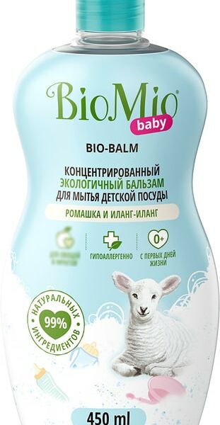 Бальзам для мытья детской посуды BioMio Baby Ромашка и Иланг-иланг 450мл