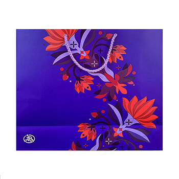 Пакет подарочный «Азбука вкуса» Аметистовый с орнаментом 40х35х14