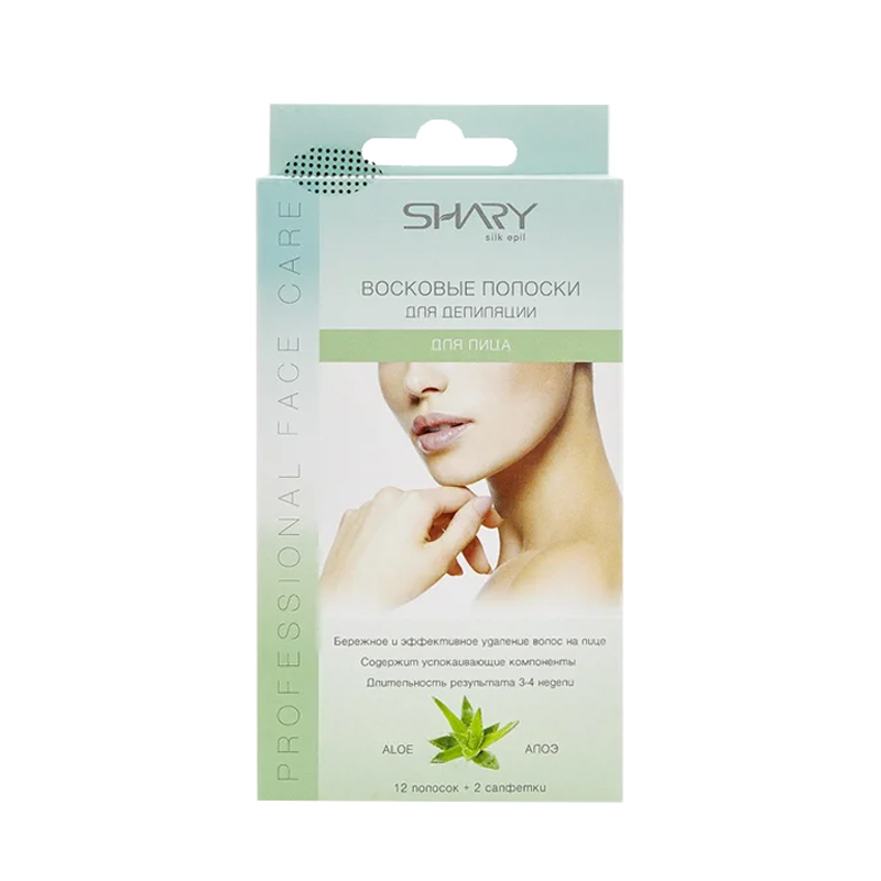 

Полоски восковые Shary Алоэ для депиляции лица 12 шт.