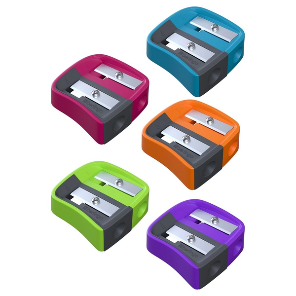 Точилка пластиковая Berlingo Color Zone Duo 2 отверстия 35х35х13 мм, 1 шт., в ассортименте