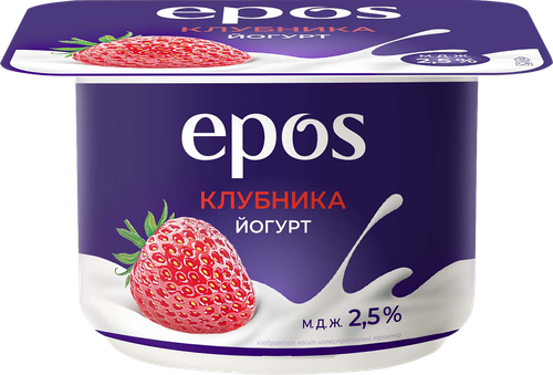 

Йогурт ложковый густой Epos Клубника 2.5% 120 г