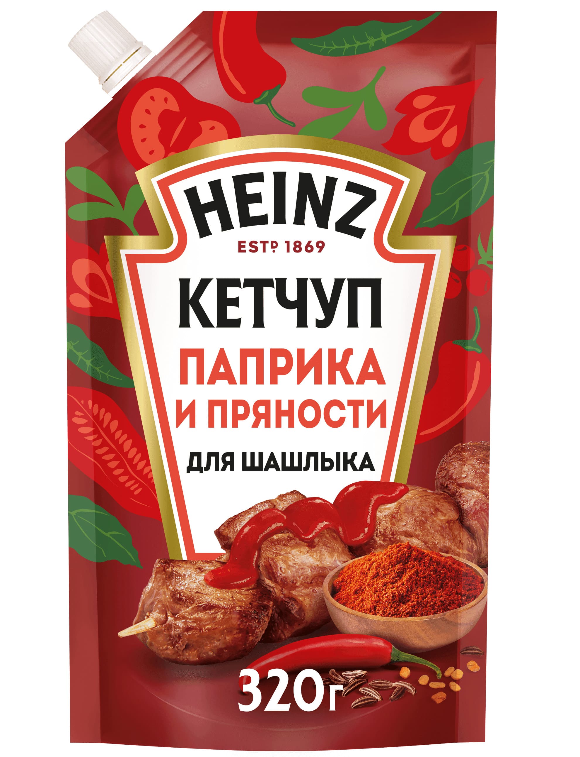 

Томатный кетчуп Heinz Паприка и пряности для шашлыка дой-пак 320 г