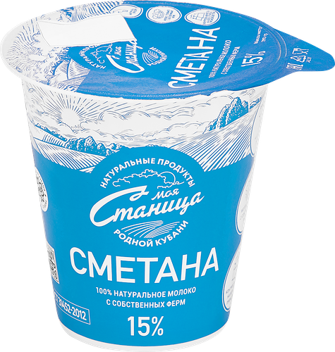 Сметана МОЯ СТАНИЦА 15%, без змж, 290г