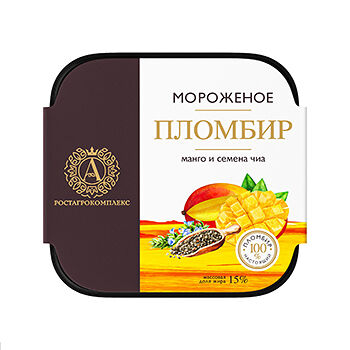 Мороженое А.Ростагрокомплекс Пломбир с манго и семенами чиа, 15%