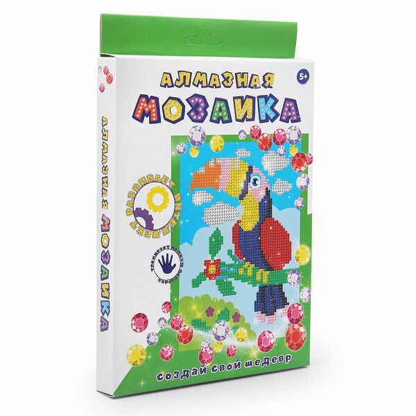 90788 Алмазная мозаика Тукан, 20*15 см (частичное заполнение)