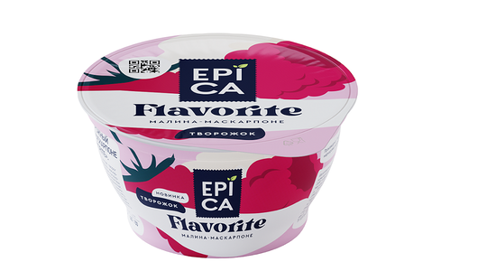 Десерт творожный Epica Flavorite малина-маскарпоне 7,7%, 130г
