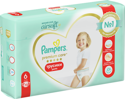 

Подгузники-трусики Pampers Premium Care pants 6 15 кг+ 42 шт.