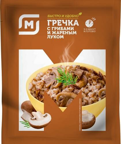 Каша гречневая Магнит СТМ с грибами и луком быстрого приготовления 40 г
