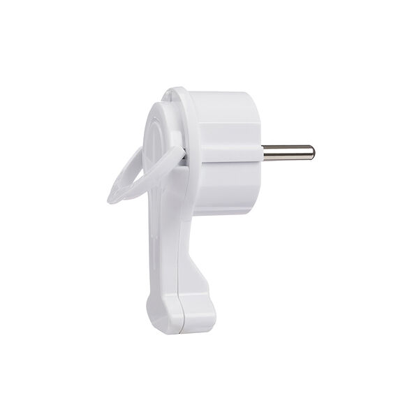 Forza вилка угловая плоская, евро, с заземлением, 16а, 4000вт, белый