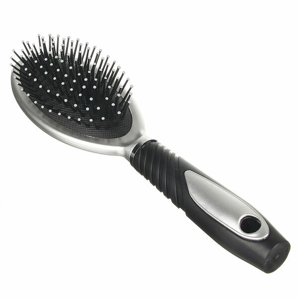 Юниlook расческа массажная классика, пластик, 23,8х6см, черно-серая