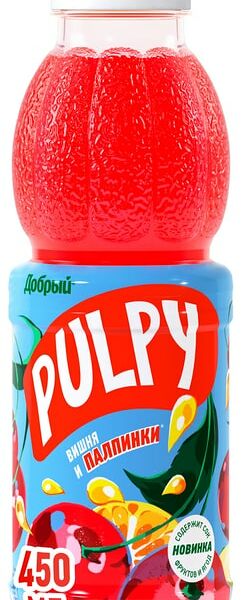 Напиток сокосодержащий Добрый Палпи Яблоко-Черноплодная рябина-Вишня 450мл