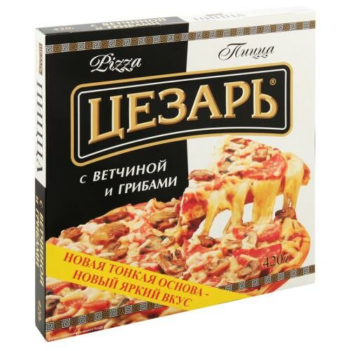 Пицца Цезарь с Ветчиной и грибами замороженная 420г