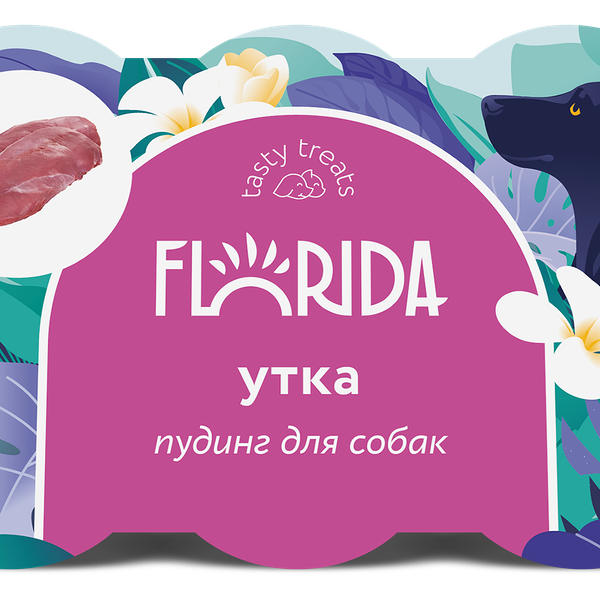 FLORIDA Пудинг для собак с уткой 6шт