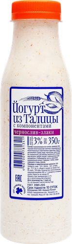 

Йогурт питьевой Из Талицы чернослив злаки 3% 350 г