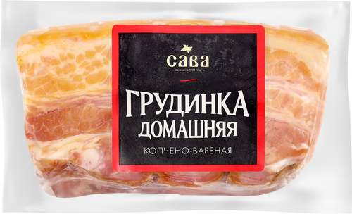 

Грудинка копчено-вареная Сава Домашняя весовая