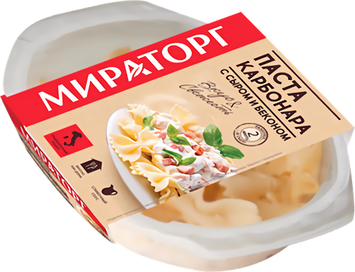 

Паста Карбонара Мираторг с сыром и беконом охлажденная 260 г