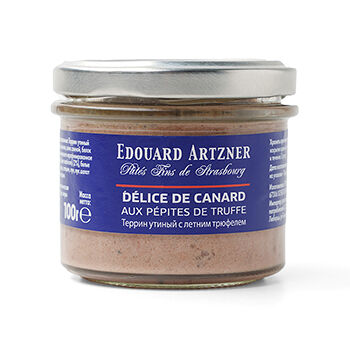 Террин утиный Edouard Artzner с белым летним трюфелем 100г, ст/б, Франция