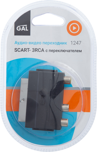 

Переходник GAL SCART-3RCA с переключателем 1247