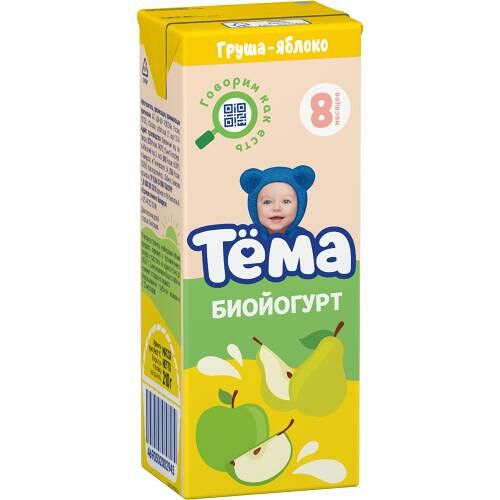 Биойогурт питьевой Тема груша-яблоко 2,8%, 210г