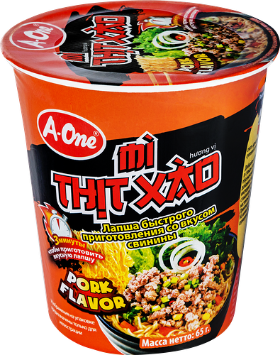 Лапша A-ONE со вкусом свинины, 65 г