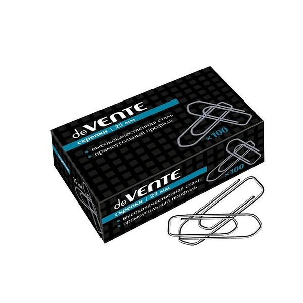 Скрепки deVente оцинк 28мм прямоуг профиль 100шт карт кор арт 4135334