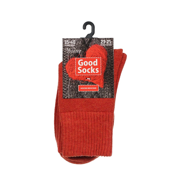 Женские махровые носки Good Socks Winter, красные, р.35-40