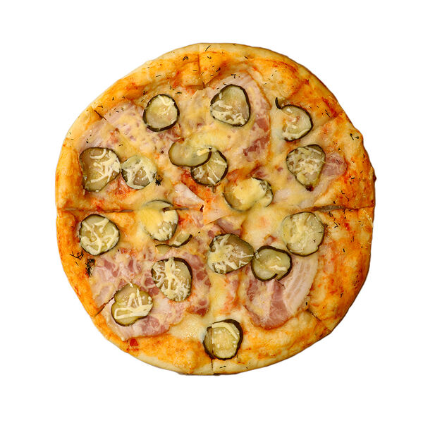 Пицца с грудинкой и огурчиком 500г