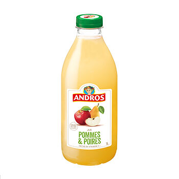 Сок прямого отжима Andros яблочно-грушевый пастеризованный, 1л