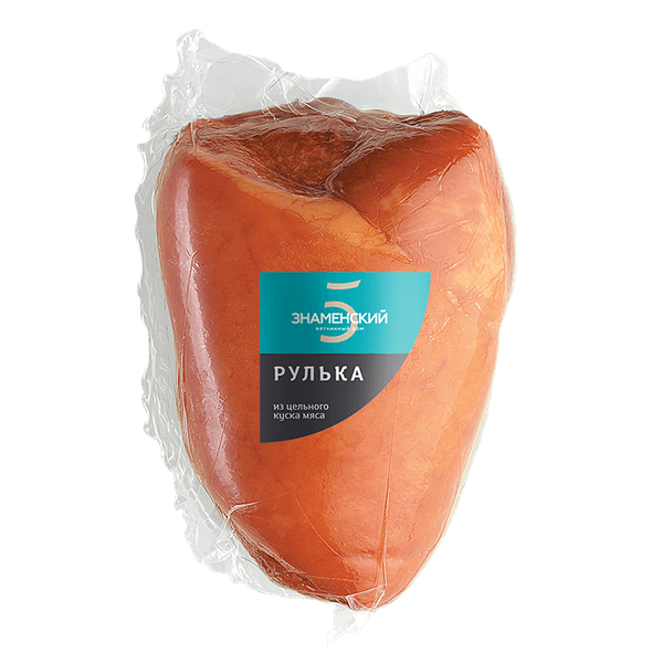 Рулька Знаменский ветчинный дом свиная бескостная варено-копченая категории Б вес до 400 г
