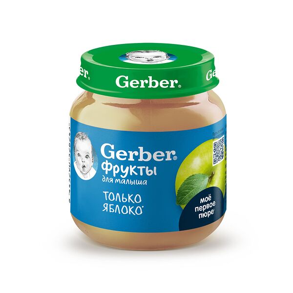 GERBER Фруктовое пюре Яблоко банка, 125 г