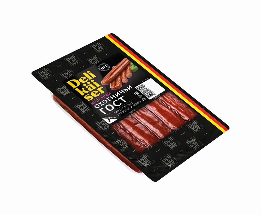 

Колбаски Delikaiser Охотничьи полукопченые 250 г