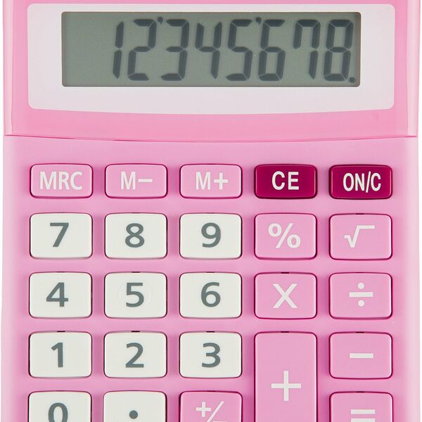 Калькулятор настольный КОМП Attache, AС-223R,8р,дв. пит, розовый,134x107x34