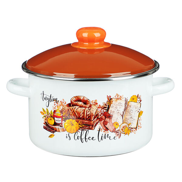 Осенняя романтика кастрюля эмалированная 3 л