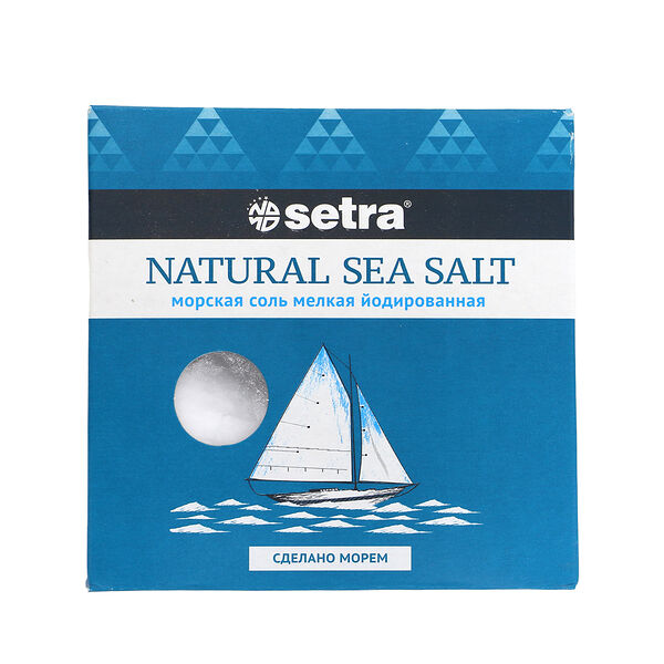 Соль Setra Морская мелкая йодированная