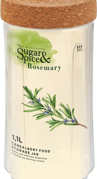 Банка для сыпучих продуктов Sugar&Spice Rosemary с пробковой крышкой 1.1л