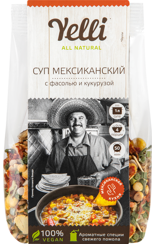 

Суп Yelli Мексиканский с фасолью и кукурузой