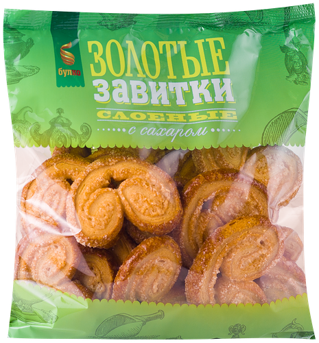 Завитки слоеные Булко Золотые с сахаром