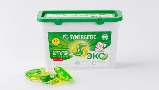 Капсулы для стирки Synergetic Color, 12 шт