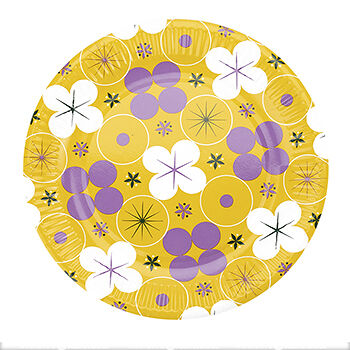 Тарелки одноразовые «Азбука вкуса» 23см желто-фиолетовые 10шт. 
