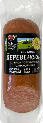Колбаса полукопченая Родные места Деревенская Премиум