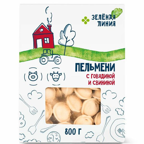 Пельмени с говядиной и свининой Зелёная Линия