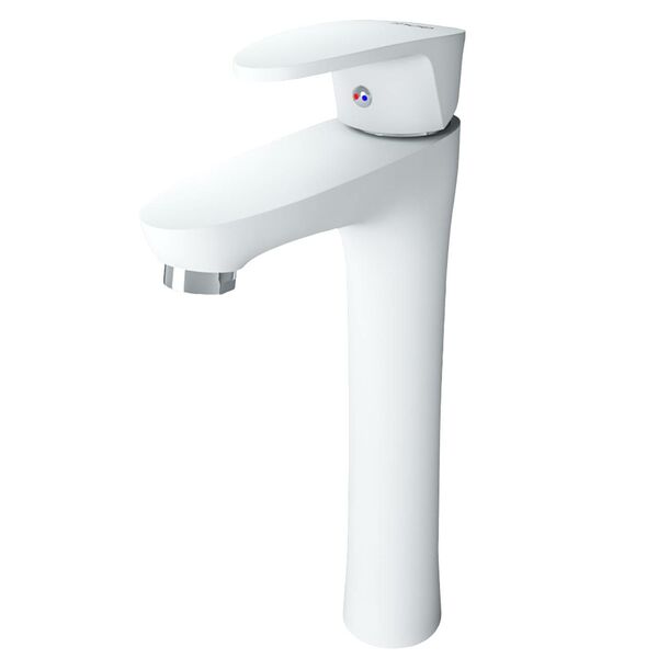 Смеситель для раковины Alpha, высокий, белый